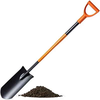 Immagine di Spaziali di drenaggio Kadax, sponsor con mantello D, pala in acciaio, pizzo stelo, vanga da giardino ai fori, paletta drenaggio, (121 cm, nero/arancione)