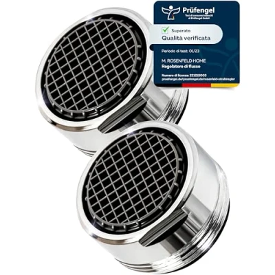 Immagine di Aeratore Rubinetto M24 per Cucina e Bagno (2 Pezzi) Filtrare Risparmiare Acqua con High Tech Rompigetto Flusso d&#039;acqua 5 Liters/m Anticalcare Filtri Rubinetti