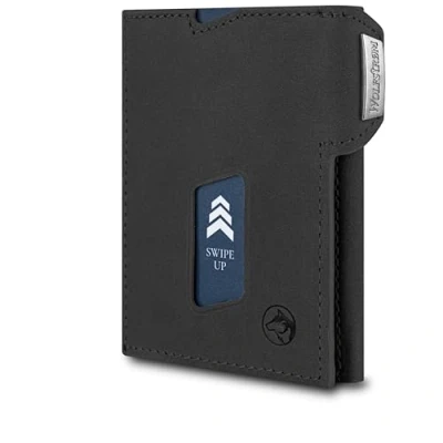 Immagine di Wolfstrøm Slim Wallet con portamonete &#039;Ludvig&#039; I 7 + 1 carte di credito, mini Portafoglio da uomo piccolo, RFID Blocker piccolo Credit Card Holder