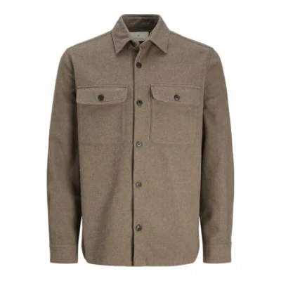 Immagine di JACK &amp; JONES Jprraymond Melange Solid LS Overshirt SN Camicia a Maniche Lunghe, Grigio Carbone/vestibilità: vestibilità Confortevole, XL Uomo