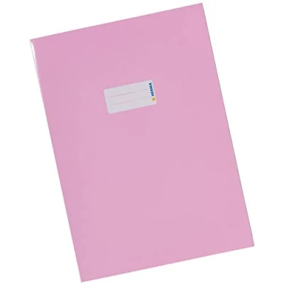 Immagine di HERMA 19805 copertina per quaderni, formato A4, in cartone rosa, con etichetta carta robusta e extra resistente, quaderni scolastici, colorata