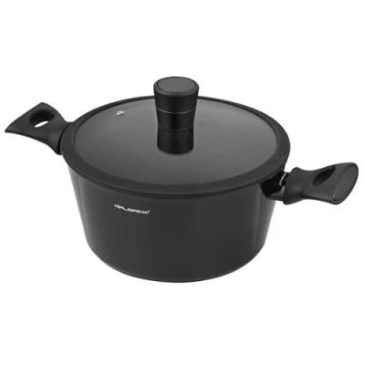 Immagine di FLORINA Pentola in Alluminio (4,2 l) 24 cm i con Coperchio Vetro MAGNUM Rivestimento Antiaderente per Pasta, Zuppa, Carne Adatta a Tutti Tipi di Fornelli e Induzione