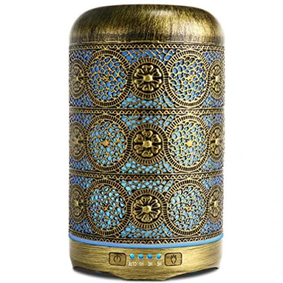 Immagine di SALKING Diffusore di Oli Essenziali 260ml, Metallo Aromi, Aromaterapia diffusore, Ultrasuoni Umidificatore con 7 Colori LED Luce Notturna, Profumazione Ambiente Senza BPA