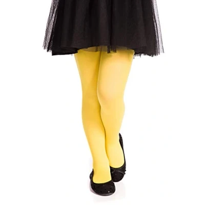 Immagine di Romartex Collant per bambine 40 denari, 16 colori, opachi, lunghezza intera, unisex, Giallo, 3 4 Years