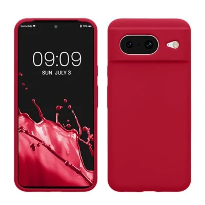 Immagine di kwmobile Cover per Google Pixel 8 Custodia Back Case Smartphone in Silicone TPU Protezione Gommata red cherry