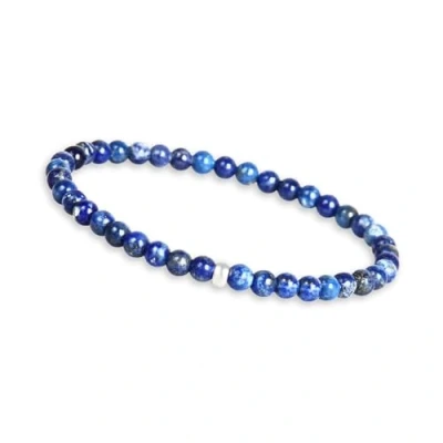 Immagine di GD GOOD.designs Bracciale in lapislazzuli per donna con pietre naturali autentiche e perla argento 925 di preziose I perle pietra naturale da 4 mm