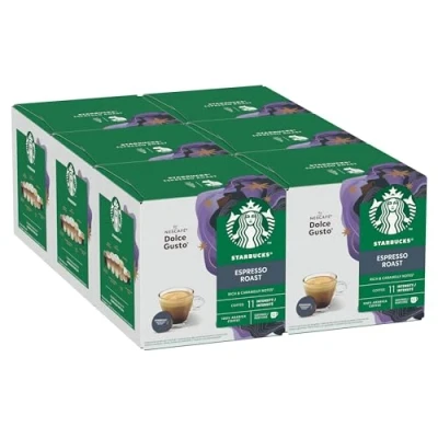 Immagine di STARBUCKS Espresso Roast by Nescafé Dolce Gusto Caffè, 6 confezioni da 12 capsule (72 compatibili Gusto)