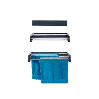 Immagine di foxydry Hide, stendino da muro, stendibiancheria parete e balcone, esterno interno a scomparsa, richiudibile 71x35x13 cm (71 cm, Antracite)