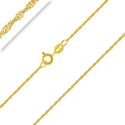Immagine di PLANETYS Catenina Argento Sterling 925 Placcato Oro 18K Modello Singapore Larghezza: 1 mm Lunghezza: 60 cm