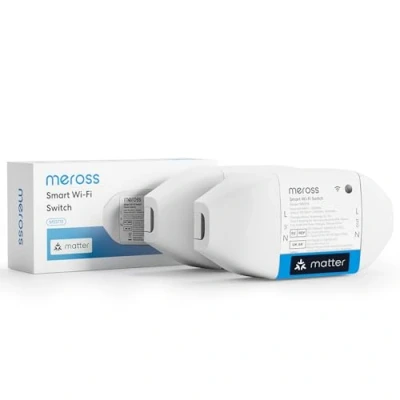 Immagine di Meross Interruttore WiFi Matter, 16A Smart con Matter Simple Setup e Monitoraggio Energetico, Intelligente Universale Compatibile Apple Home, Alexa Google 2 Pezzi