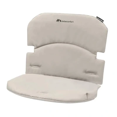 Immagine di Bebeconfort Cuscino per Seggiolone pappa in legno Timba e Basic, rivestimento impermeabile, colore Grey Mist
