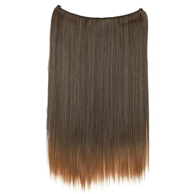 Immagine di CAISHA 50cm 1 Trama Extension Con Elastico Per Capelli Parrucchino Liscio Resistente Al Calore Miscela Marrone E121