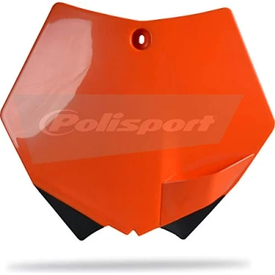 Immagine di POLISPORT 8664400001 Tabella portanumero replica OEM realizzata in plastica lucida resistente e durevole compatibile con le moto KTM colore arancia