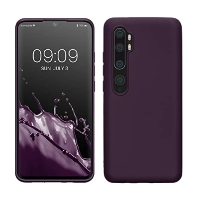 Immagine di kwmobile Custodia Compatibile con Xiaomi Mi Note 10 / Pro Cover Back Case Morbida Protezione in Silicone TPU Effetto metallizzato bordeaux