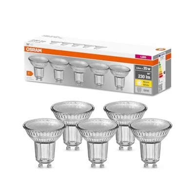 Immagine di OSRAM 4058075157941 LED (monocolore) ERP F (A G) GU10 Riflettore 2.6 W = 35 Bianco caldo (Ø x A) 50 mm 5 pz.