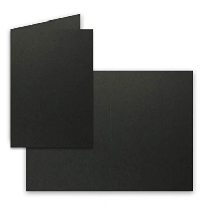 Immagine di FarbenFroh by GUSTAV NEUSER 25x cartoncini piegati DIN A6 in nero 10,5 x 14,8 cm bianco doppi 220 g/m²
