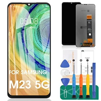 Immagine di per Samsung Galaxy M23 5G Schermo LCD Sostituzione dello M236 Display SM M236B Touch Digitizer Assembly M236B/DS Kit Parti di Riparazione (Nero Senza Cornice)