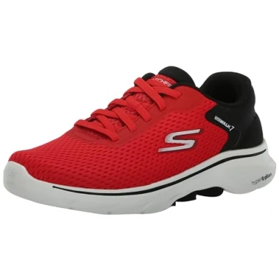 Immagine di Skechers Go Walk 7, Sneaker Uomo, Tessuto Sintetico Rosso E Nero, 41 EU