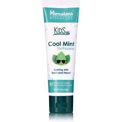 Immagine di Himalaya Botanique Kids Toothpaste, Cool Mint Flavor to Reduce Plaque and Keep Brushing Longer, 80 g (Cool Mint, 1 PACK)