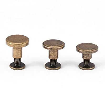 Immagine di HEEPDD 20 Pezzi Rivetti in Pelle Artigianale, Viti a Testa Piatta Filettate Ottone Resistente Rivetto per Cintura Borsa Artigianato Fare(8mm)