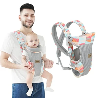 Immagine di IULONEE Fascia Porta Bebé per Protezione Neonati Marsupio a Zainetto con Cinghie di Supporto Regolabili 3 36Mesi e Bambini Marsupi Colorato