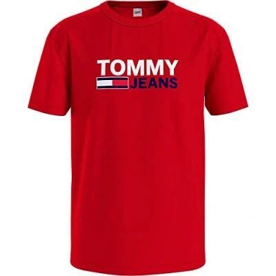 Immagine di Tommy Jeans LOGO TEE Tshirt con stampa, Uomo, Taglia: XS, Deep crimson