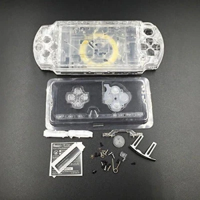 Immagine di Perfect Part PSP 2000, 2001, 2002, 2003, 2004 Series Cover di ricambio completa con set pulsanti (trasparente)