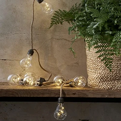 Immagine di catena luminosa a LED batteria, 2,55 m, decorazione per camere, interni, con stanze, catene luminose, timer, interni