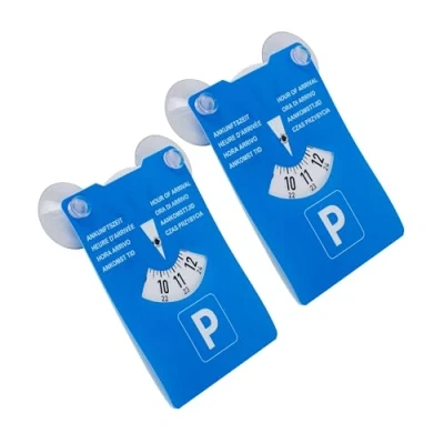 Immagine di Your Day Mate Disco di parcheggio con Ventose, 2 Pezzi, Blu, in Cartone, Regolabile su Entrambi i Lati, parchimetro Otto Lingue, per Auto, Camion, Camper,