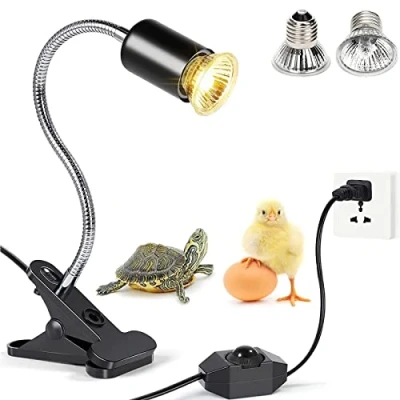 Immagine di Lampada Uvb Tartarughe,Lampada per Rettili Tartarughe d&#039;Acqua,con2 Uva Riscaldante,Morsetto Girevole 360 ,Adatto Tartaruga, Serpente, Lucertola, Cacatua, Camaleonte