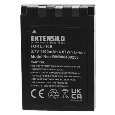 Immagine di EXTENSILO batteria sostituisce Olympus Li 10B, 12B per fotocamera digitale DSLR (1100mAh, 3,7V, Ion)