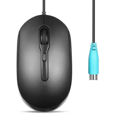 Immagine di Perixx PERIMICE 222P Mouse PS/2 con Cavo Lungo 1,8 Metri Design Ottico 1200/1600/2000 DPI Nero
