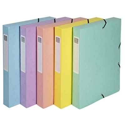 Immagine di Exacompta Ref 59560E Collezione Aquarel Scatola portadocumenti elasticizzata Dimensioni 240 x 320 mm, dorso 40 contiene circa 400 fogli Colori pastello (1 pezzo)