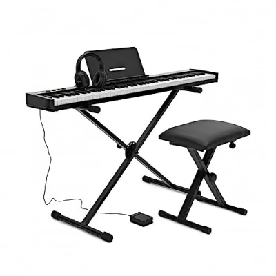 Immagine di Tastiera per pianoforte sensibile al tocco a 88 tasti con Bluetooth e accessori