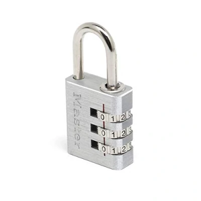 Immagine di Master Lock 7630EURD Lucchetto con Combinazione in alluminio, Grigio, 3 x 6.5 1.3 cm