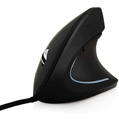 Immagine di BeWishes Mouse Verticale Ergonomico Ottico USB ad Alta precisione con Cavo Ottico, 4 dpi Regolabile Colore respirazione Luce 5 Pulsanti per PC/Laptop/Mac