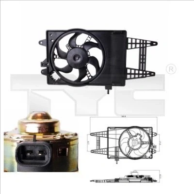 Immagine di TYC 809 0004 ventola radiatore 315 120 con telaio (telaio) FIAT: Punto II Hatchback, Idea, LANCIA: Ypsilon II, Musa