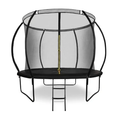 Immagine di Trampolino elastico per bambini da esterno 244/305 / 366/430 487 cm Tappeto con rete di sicurezza e scaletta Saltarello Giochi giardino all’aperto
