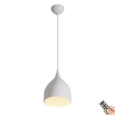 Immagine di KEFA Lampada a sospensione batteria operata con telecomando, per interni senza fili, luce da appendere, moderna e la cucina, l&#039;islanda, sala pranzo, casa, fattoria (Colo)