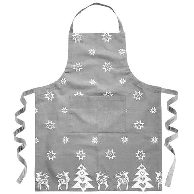 Immagine di Ragged Rose Christmas Apron Billy Abete, Cotone, Grembiule Natalizio Grigio Argento, Standard, Taglia Unica