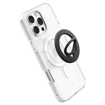 Immagine di Spigen Dual Pop MagFit Anello Magnetico Cellulare per MagSafe [Silicone Leggero] Compatibile con Accessori MagSafe, iPhone 16 15 14 13 12 e Cover Samsung S25 Ultra Plus Nero