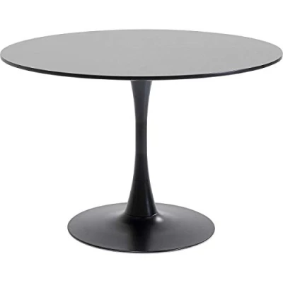 Immagine di Kare Design tavolo Schickeria, nero opaco, tondo, diametro 80cm, 4 persone, cucina/sala da pranzo/ufficio, stile classico moderno, linee semplici, 110x110x74cm (A/L/P)