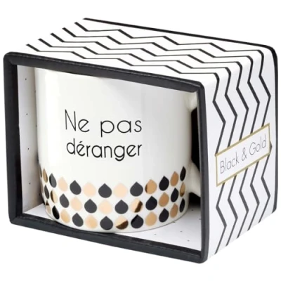 Immagine di Draeger Tazza originale da tè offrire in regalo ai propri cari caffè fine porcellana 350 ml 8 cm di diametro x 8,5 altezza non disturbare