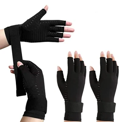 Immagine di Donfri 2 Paia Guanti per artrosi con rame, artrite, donne e uomini, sollievo dal dolore calore L/XL