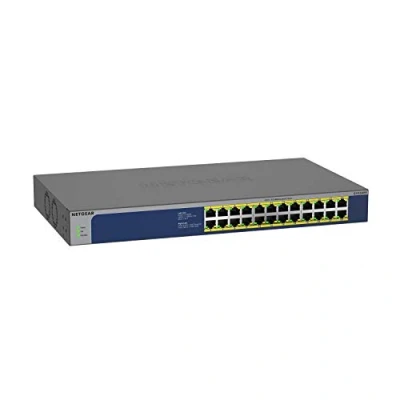 Immagine di NETGEAR Switch PoE 24 porte Gigabit Ethernet Unmanaged (GS524PP) con PoE+ a 300 W, montaggio su rack/desktop e assistenza vita ProSAFE