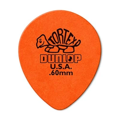 Immagine di DUNLOP 413R TORTEX TEAR DROP Orange 0.6, Confezione da 72 Plettri Tortex, Forma a Goccia, Colore 0.6 mm