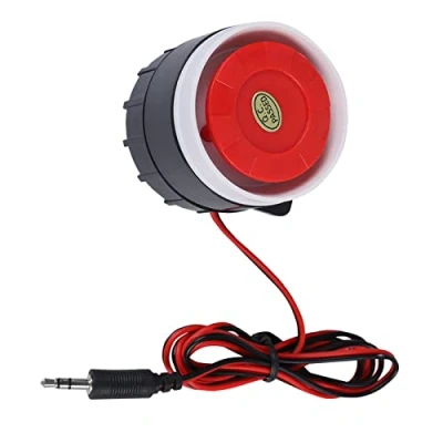 Immagine di VBESTLIFE Wired Siren Sound, 120dB DC 12V Mini Red Horn Sirena di Allarme Acustico Corno d&#039;avvertimento per la Sicurezza Domestica