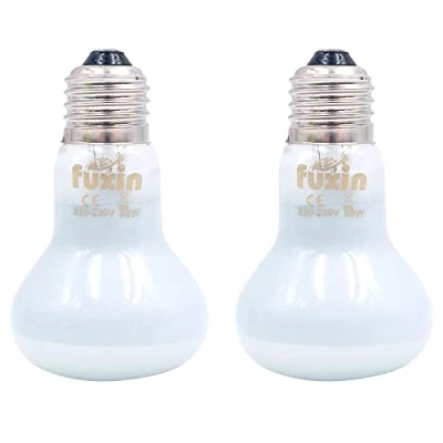 Immagine di ANCLLO 2pcs lampadine riscaldanti per rettili, Lampada riscaldante a infrarossi Durevole Lampadina Bianca Animali Domestici rettili 220 230V (50W)
