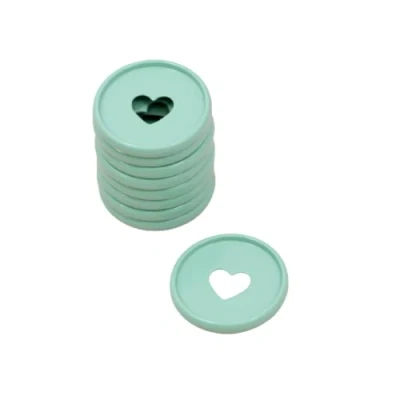 Immagine di Craftelier Anelli a Disco in Metallo M con Cuore Fustellato per Rilegatura di Planner, Quaderni o Album Ideale Scrapbooking Confezione da 9 pezzi Diametro 35 mm Colore Turchese