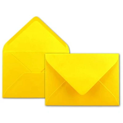 Immagine di Neuser Buste da lettere 80 g/m² in colori vivaci, formato B6, dimensioni 175 x 125 mm, chiusura adesiva inumidire 50 Umschläge giallo miele